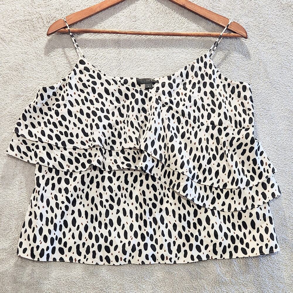 J. Crew Black and White Polka Dot Tank Top